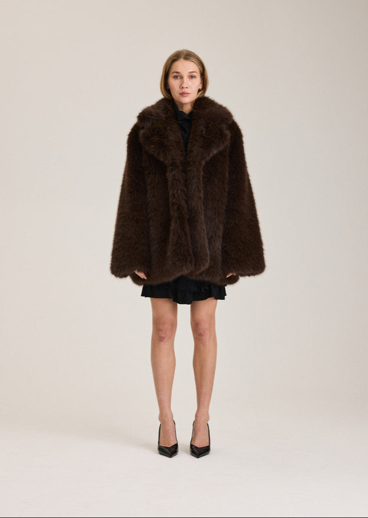 North Faux Fur Jacket - Brown