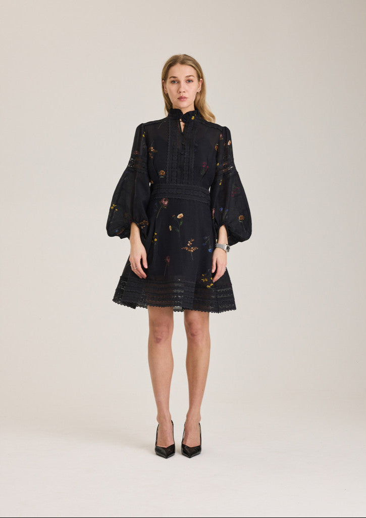 Aliah Garden Dress - Black Garden Art