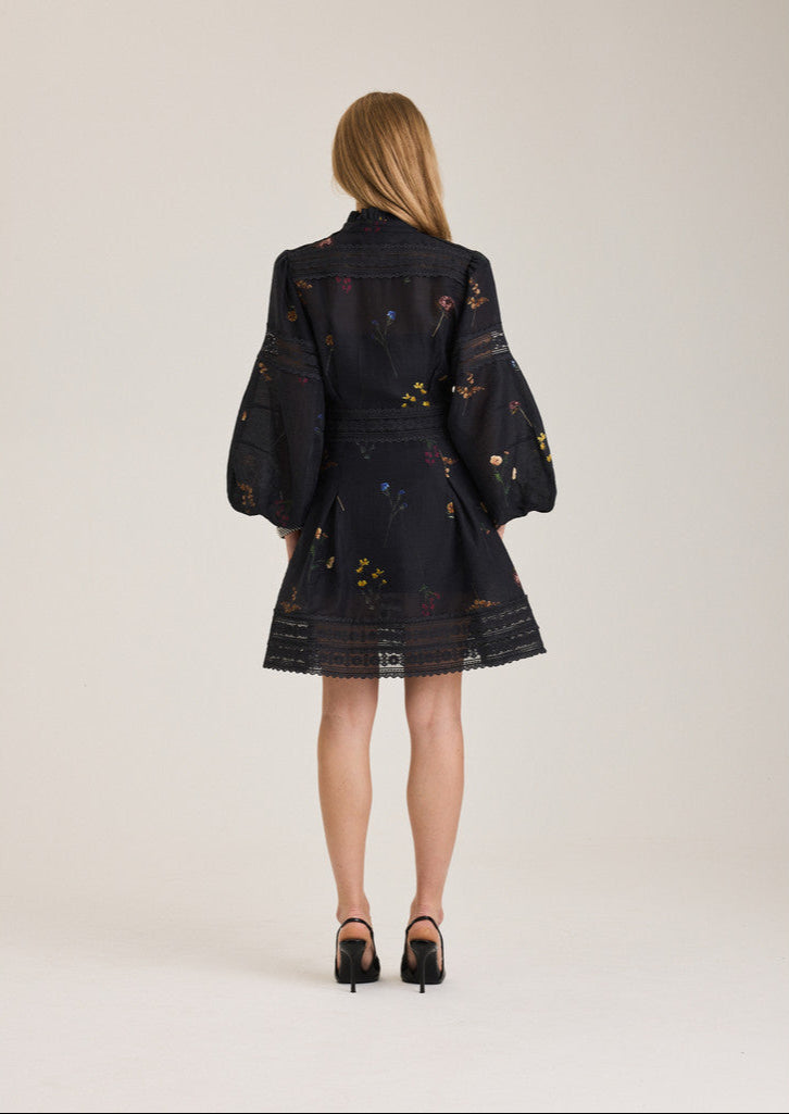 Aliah Garden Dress - Black Garden Art
