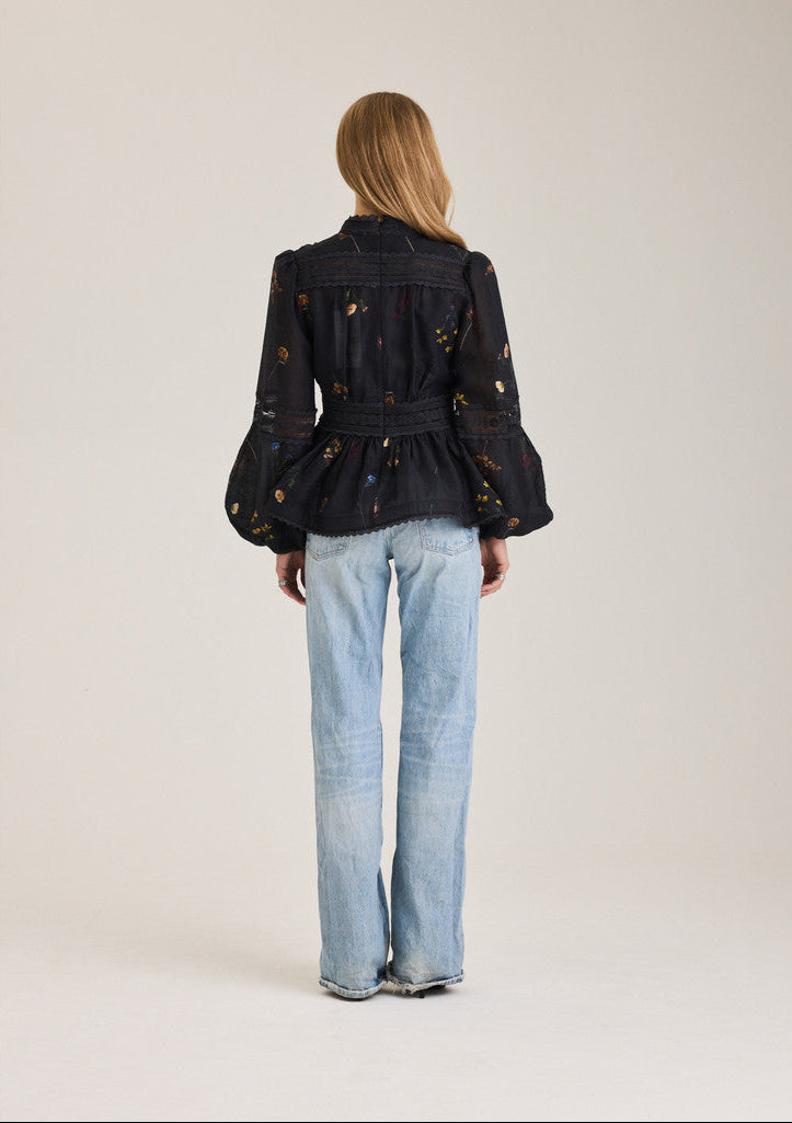 Aliah Garden Blus - Black Garden Art