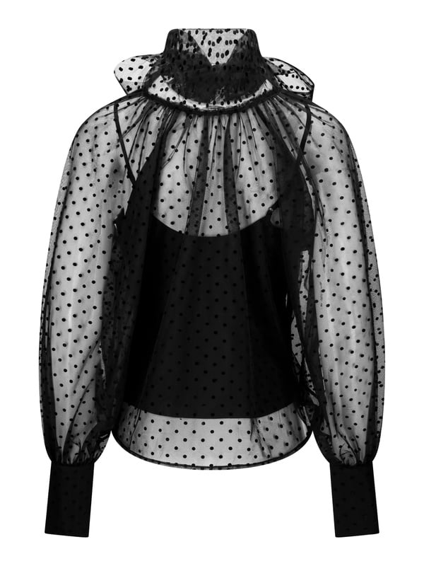 Lillian Organza Blus - Svart