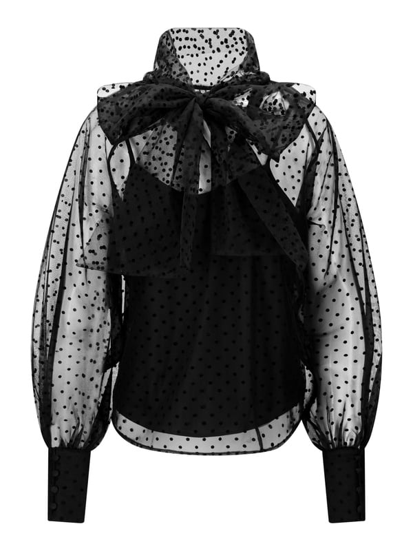 Lillian Organza Blus - Svart
