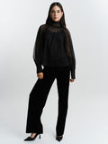 Lillian Organza Blus - Svart