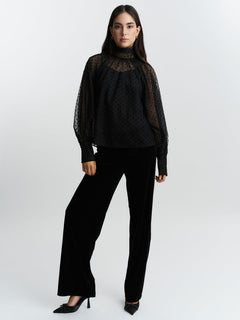 Lillian Organza Blouse - Black