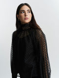 Lillian Organza Blus - Svart