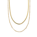 Satellite Flat Snake Layered Chains - Pale Gold