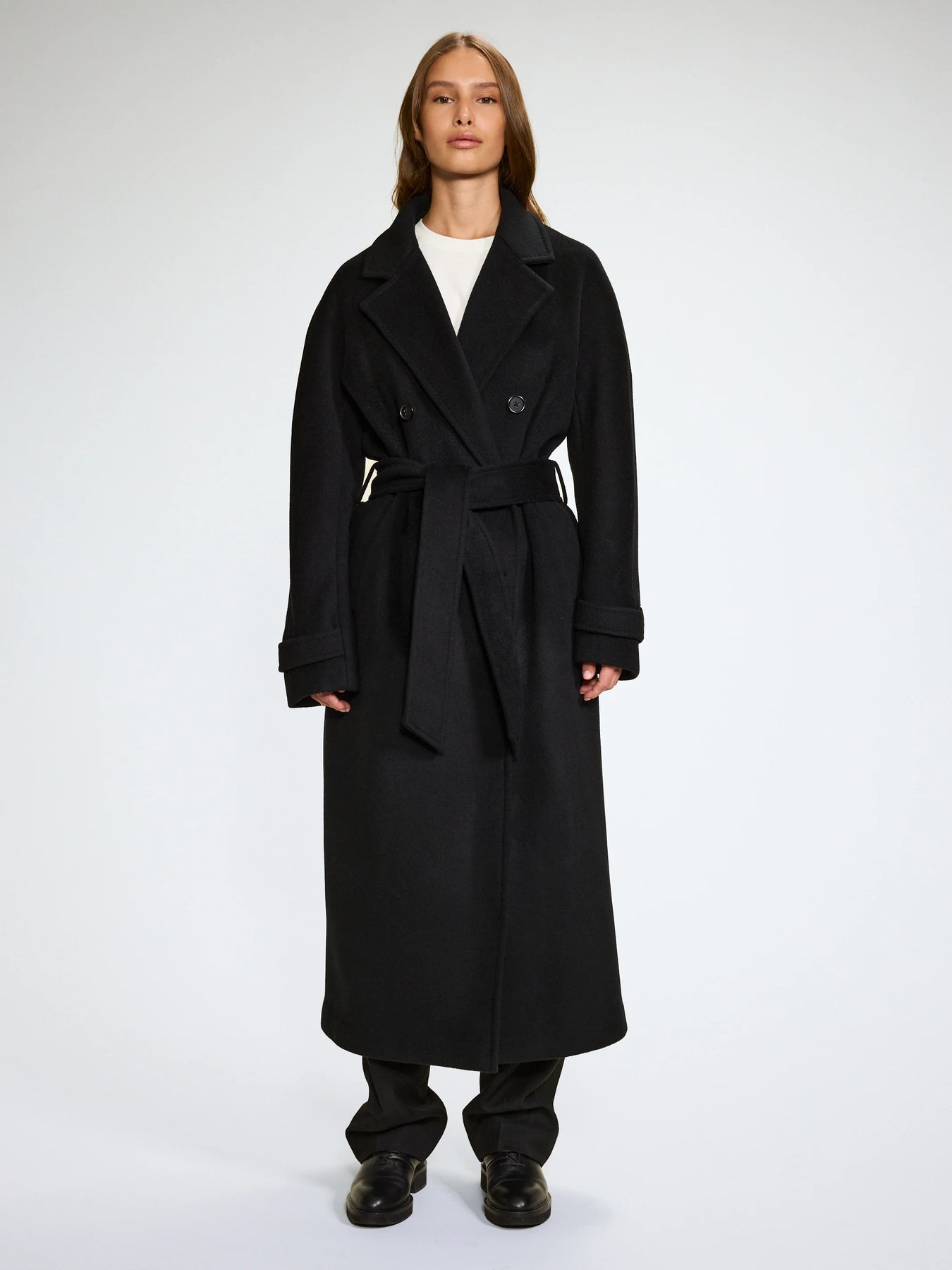 Double Breasted Coat - Svart