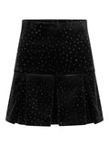 Sirina Stud Velour Skirt - Svart