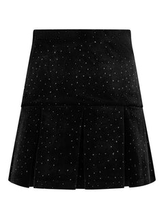 Sirina Stud Velour Skirt - Black
