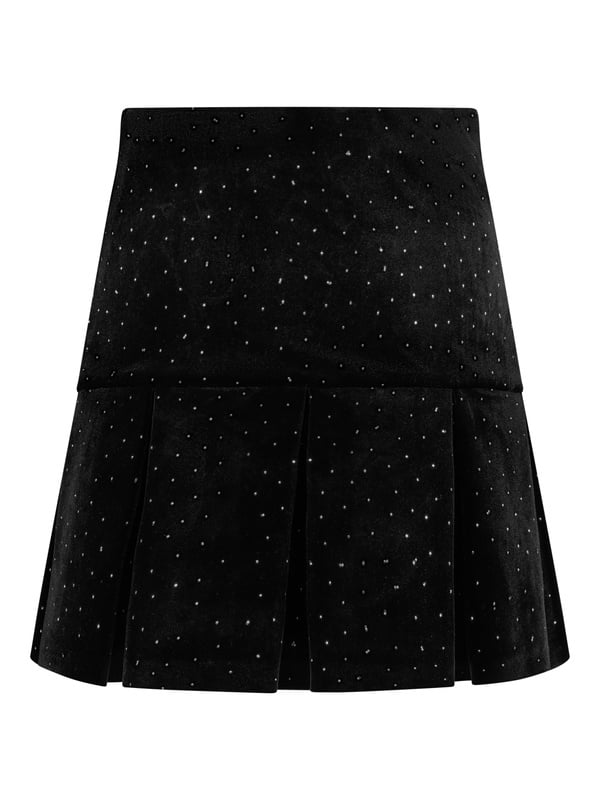Sirina Stud Velour Skirt - Svart