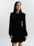 Sirina Stud Velour Skirt - Svart