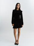 Sirina Stud Velour Skirt - Svart