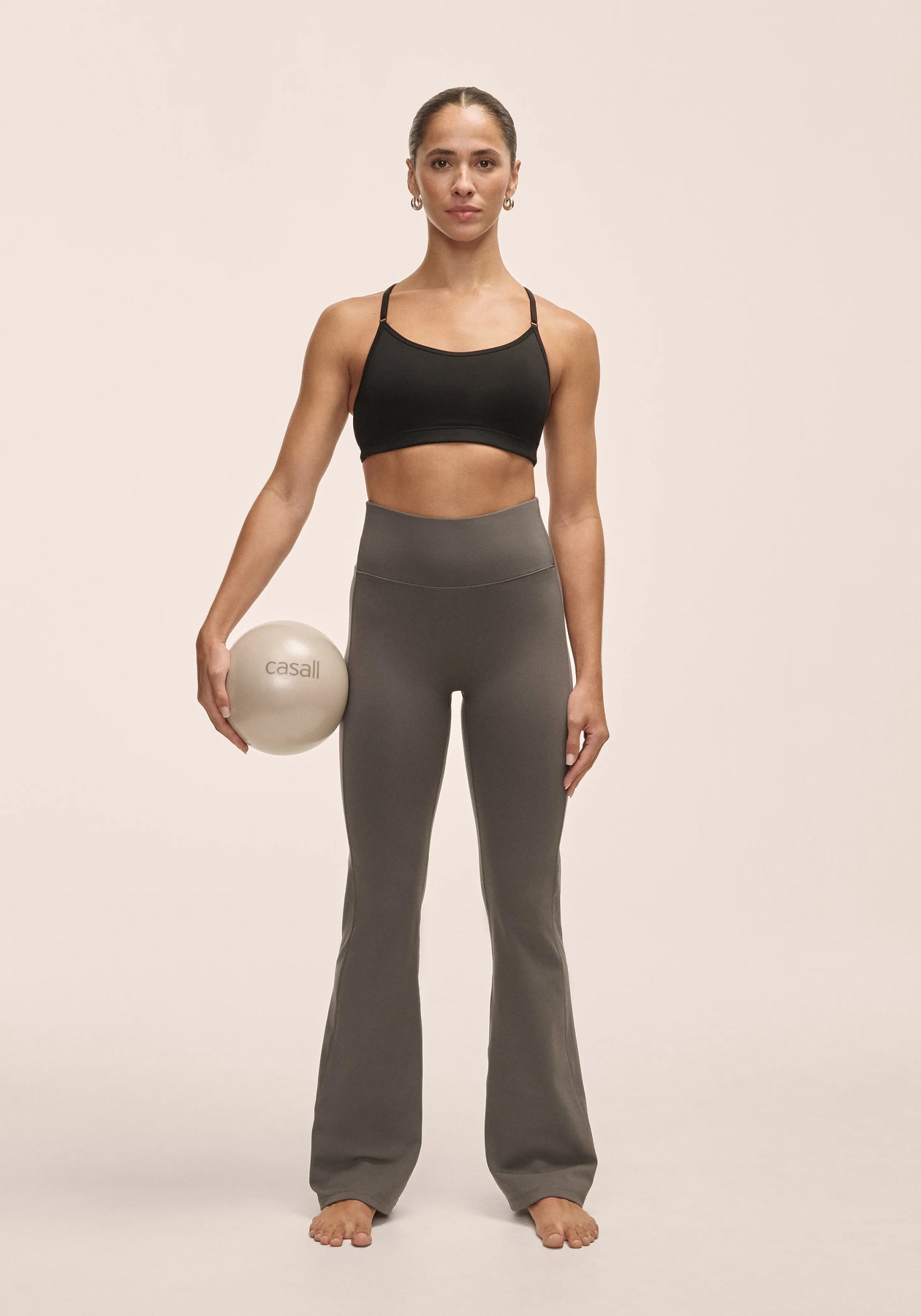Soft Touch Flared Pants - Mörkgrå