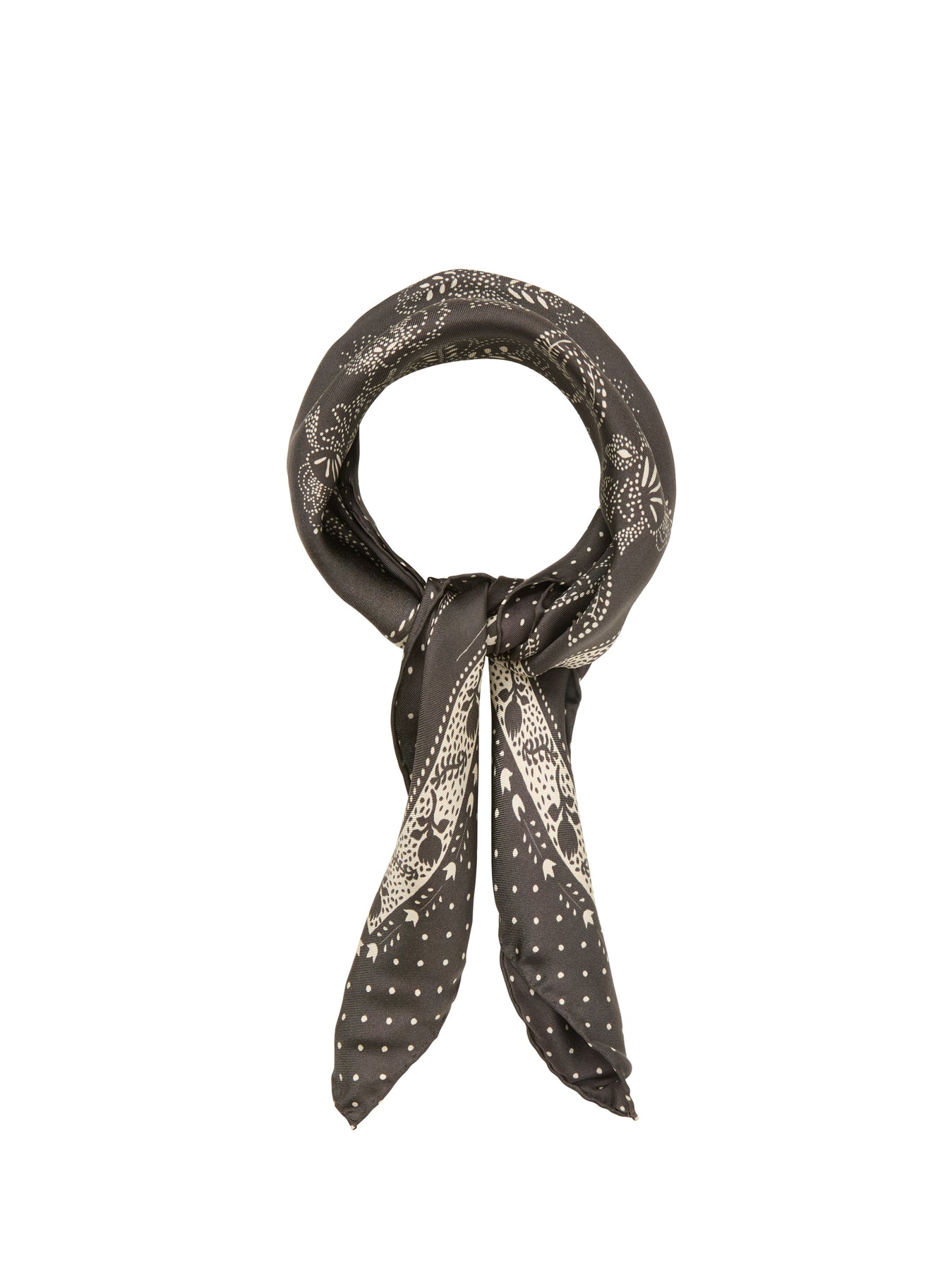 Dotted Flora Sia Scarf - Hot Fudge Brown