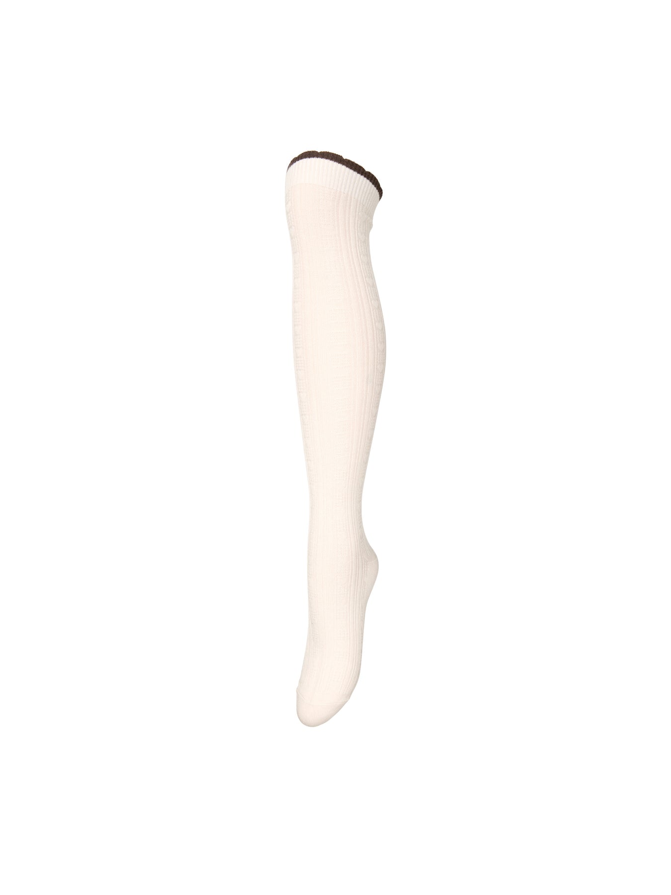 Scallop Knee Sock - Birch White