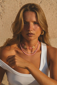 Calypso Necklace - Flamingo Pink