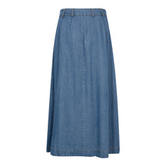 Anyacc Denim Pleat Skirt - Denim Blue