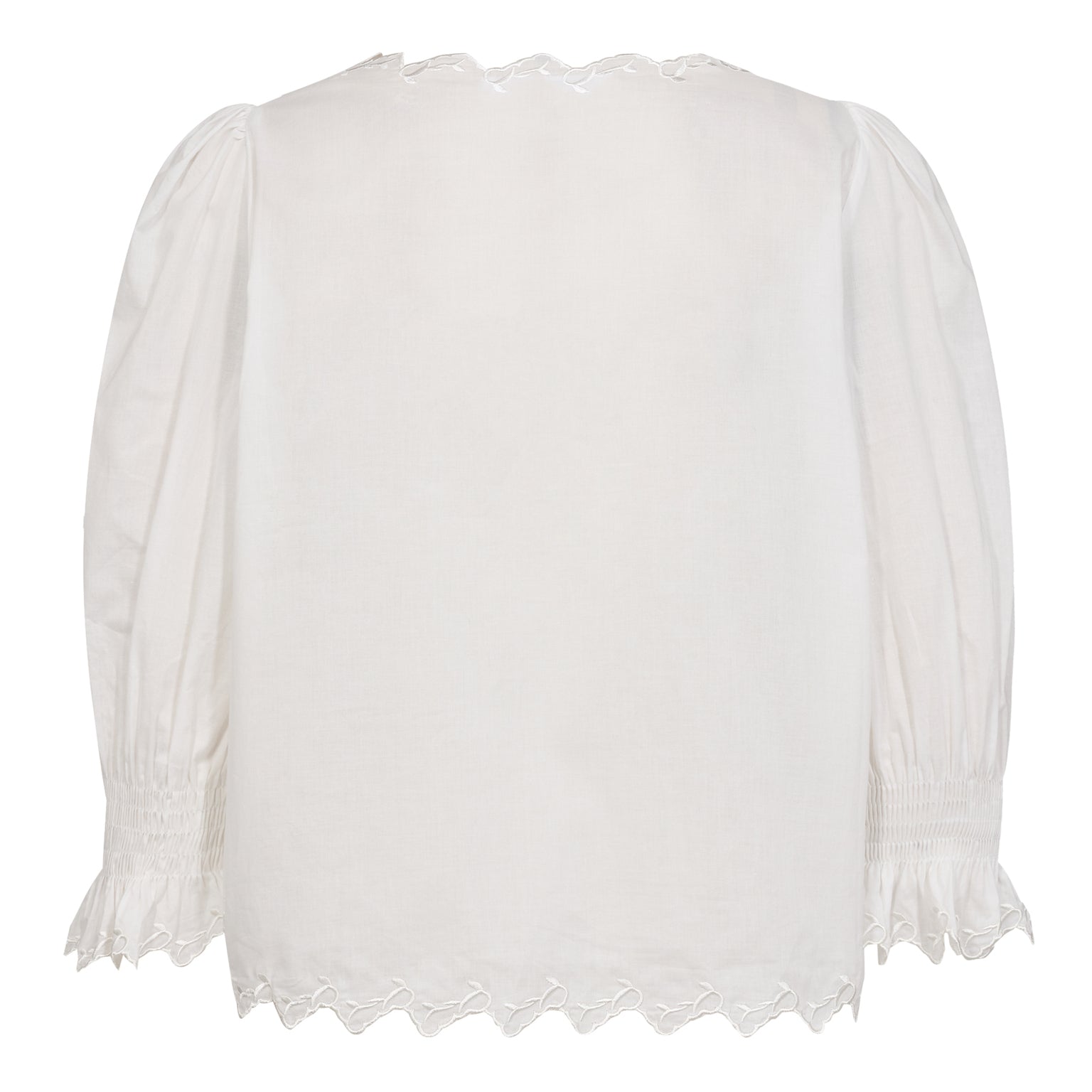 Gemmacc Embroidery SS Shirt - Vit