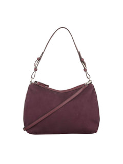 Suede Ginni Medi Bag - Fig Red