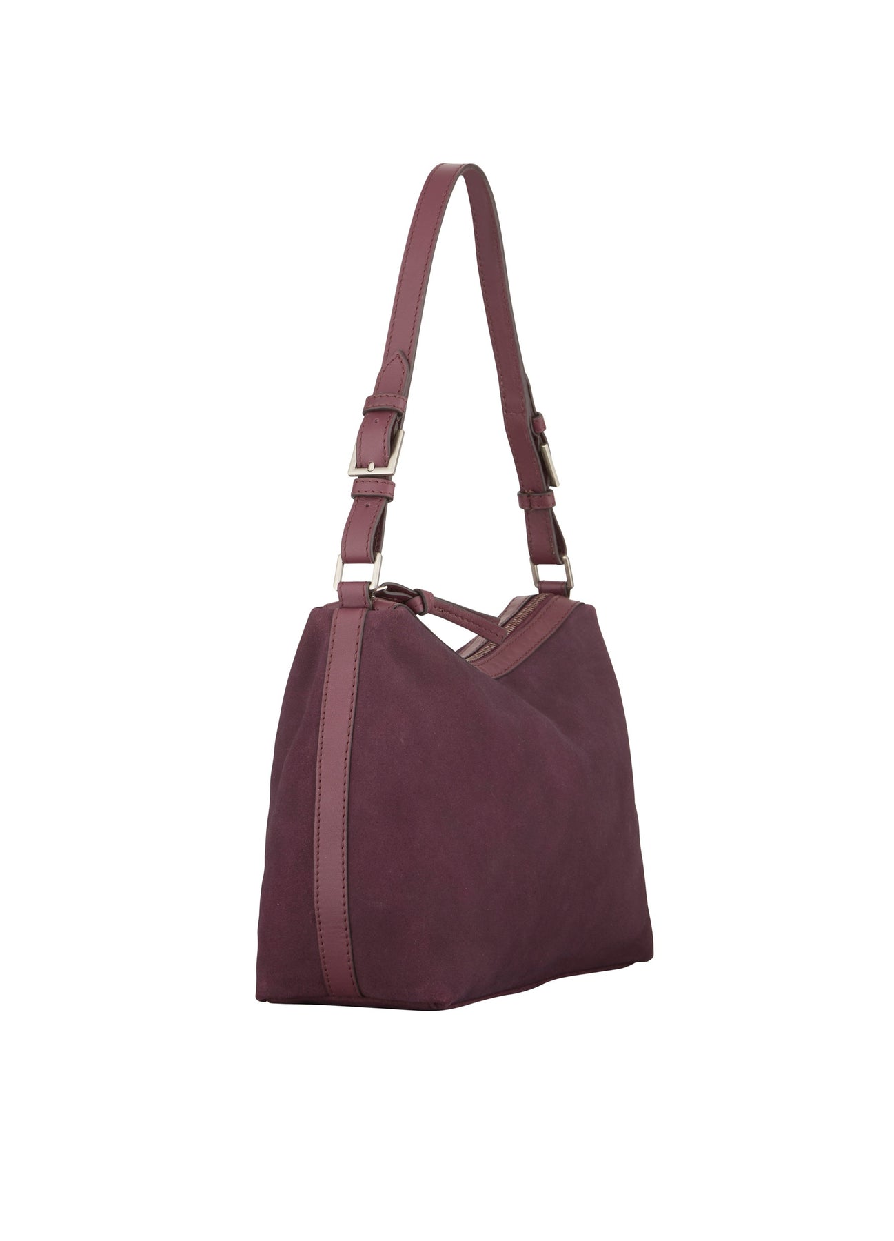 Suede Ginni Medi Bag - Fig Red