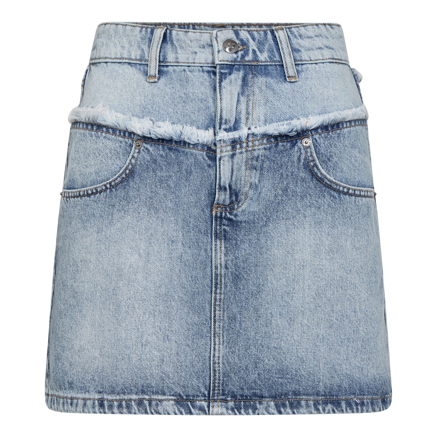 Bowiecc Block Kjol - Fade Denim