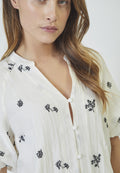 Colleencc SS V-Shirt - Off White