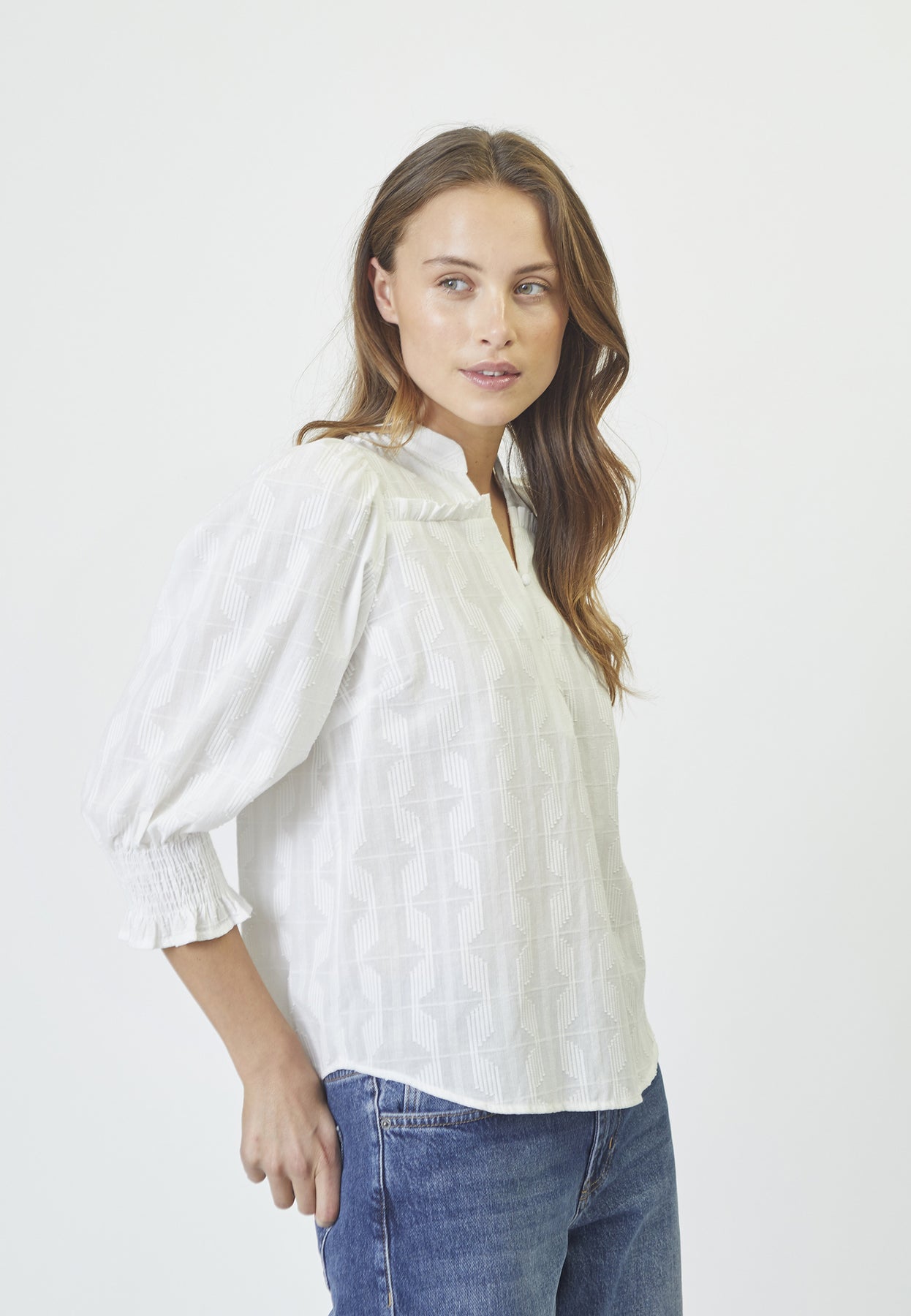 Emmacc Frill Ss Blus - Off White