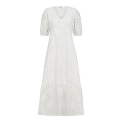 Nayacc Anglaise Pleat Dress - White