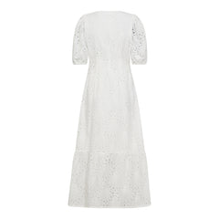 Nayacc Anglaise Pleat Dress - White