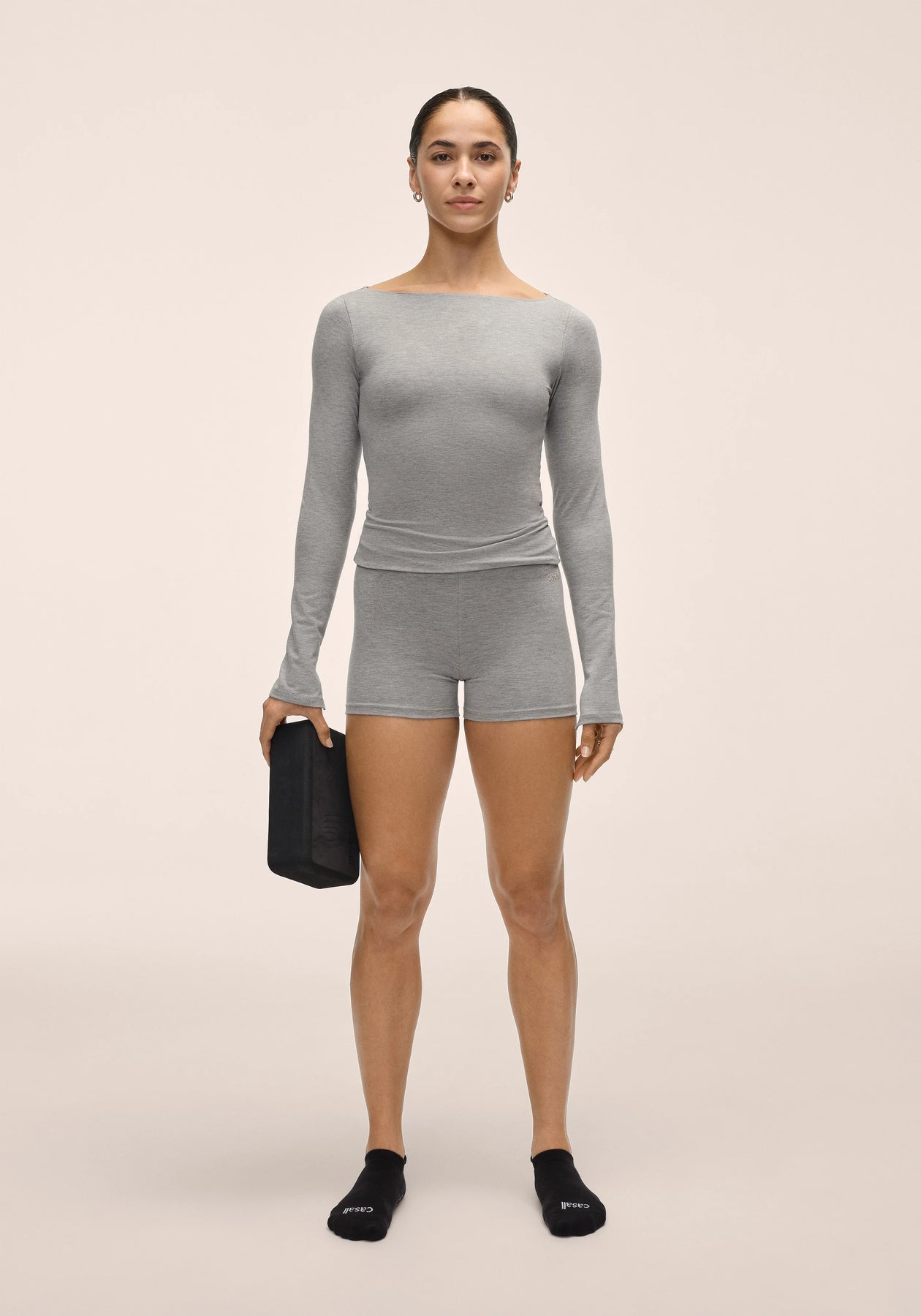 Sublime Boatneck Long Sleeve - Grå Melange
