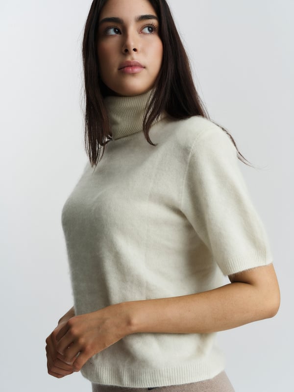 Sunniva Brushed Tee - Vit