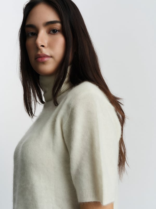 Sunniva Brushed Tee - Vit
