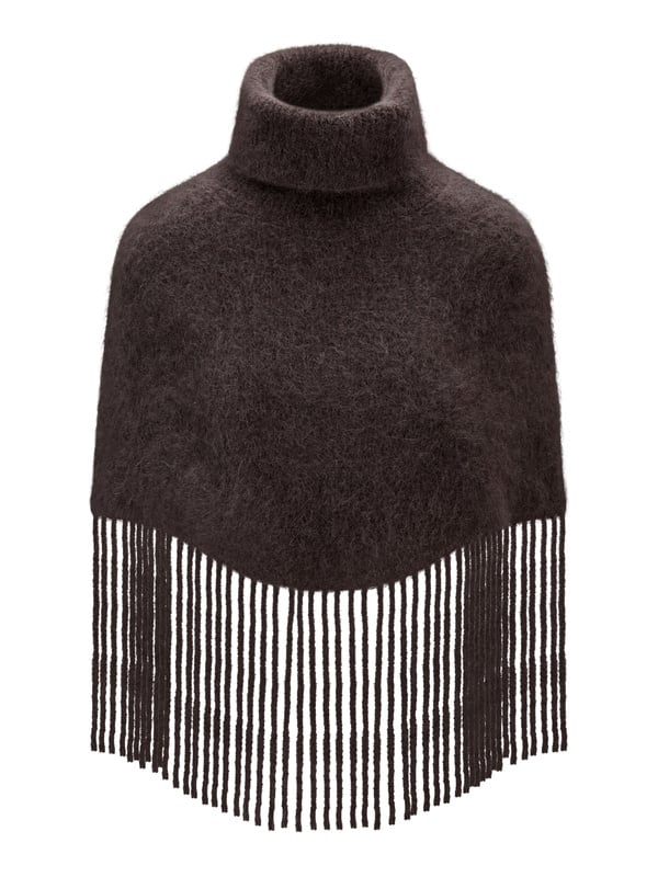 Nikola Chunky Poncho - Mörkbrun