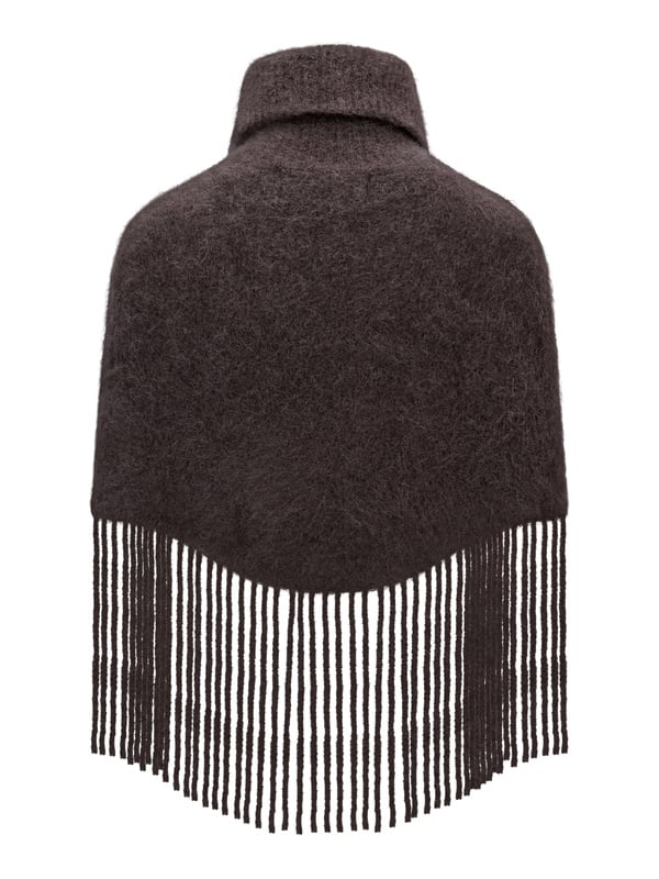 Nikola Chunky Poncho - Mörkbrun