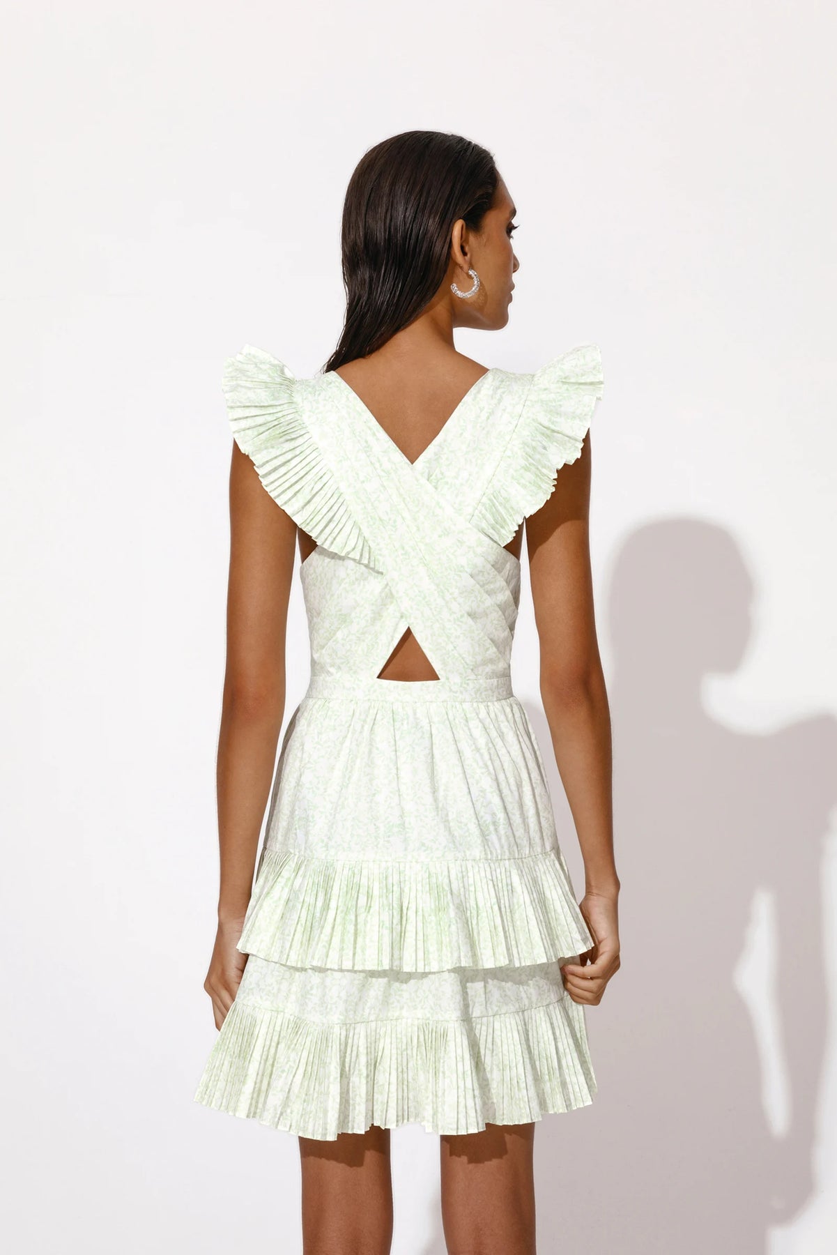 Fay Frill Mini Dress - Floral Mist Mint