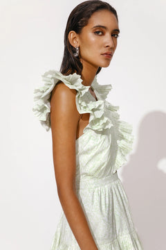 Fay Frill Mini Dress - Floral Mist Mint