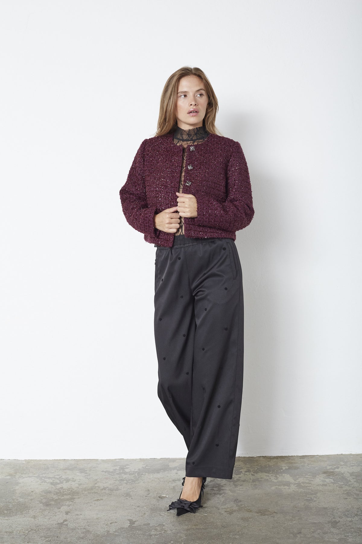 Peachcc Boucle Jacket - Plum