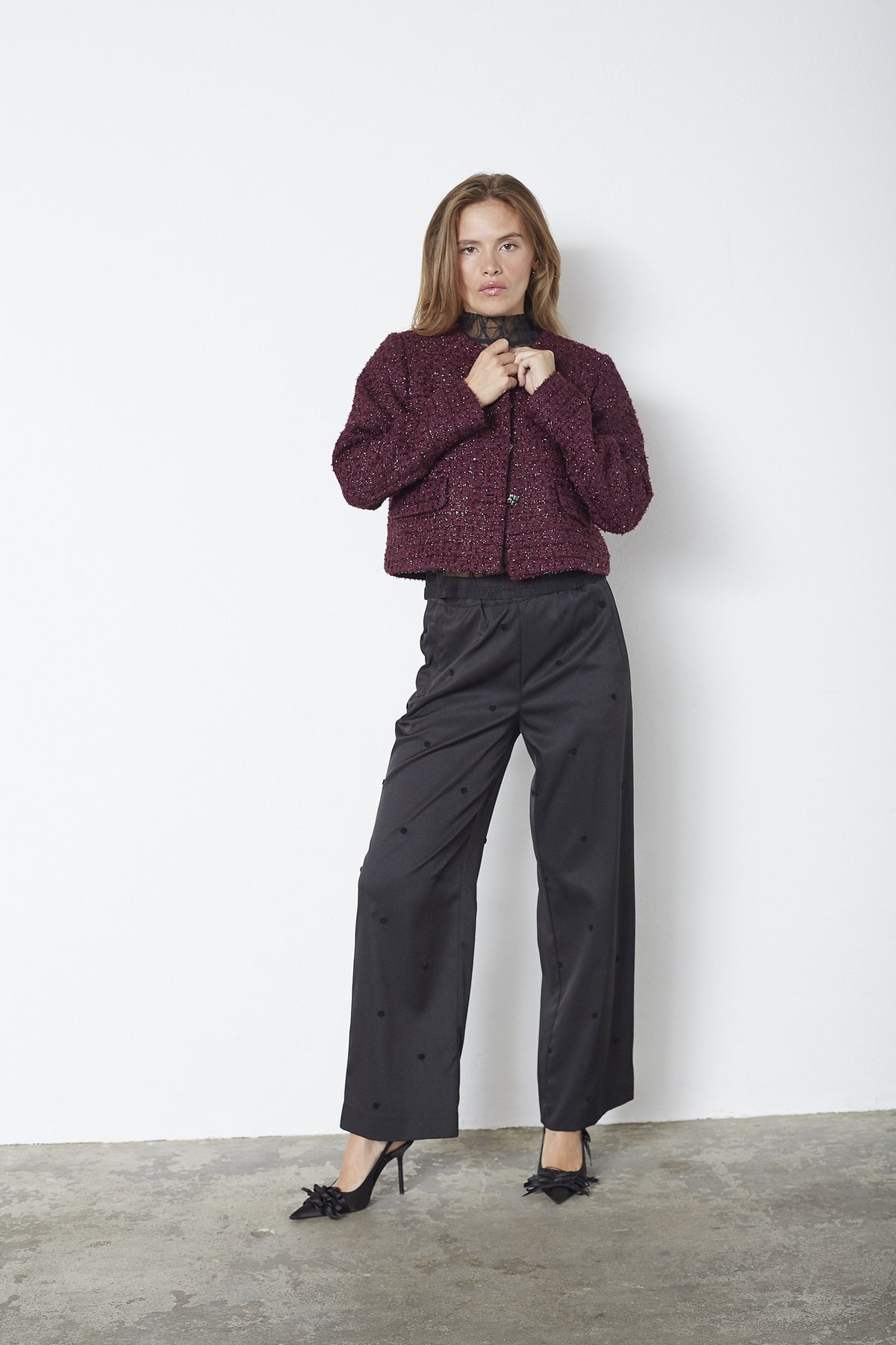 Peachcc Boucle Jacket - Plum