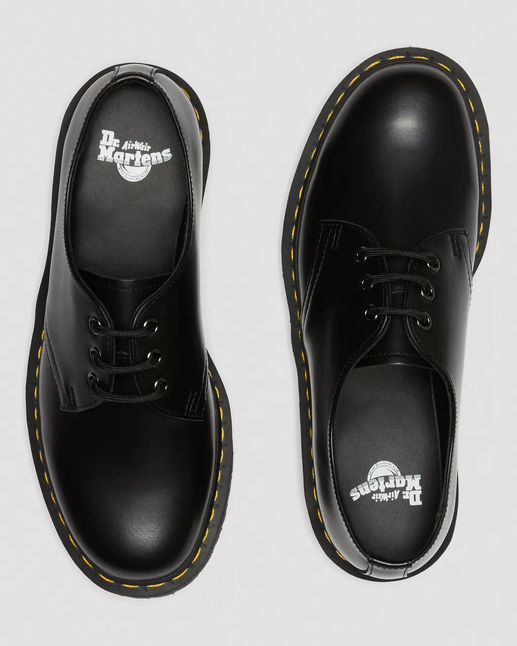 1461 Quad Smooth Leather Platform Shoes - Black Polished Smooth
