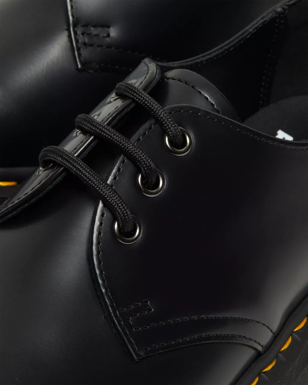 1461 Quad Smooth Leather Platform Shoes - Black Polished Smooth