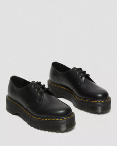 1461 Quad Smooth Leather Platform Shoes - Black Polished Smooth