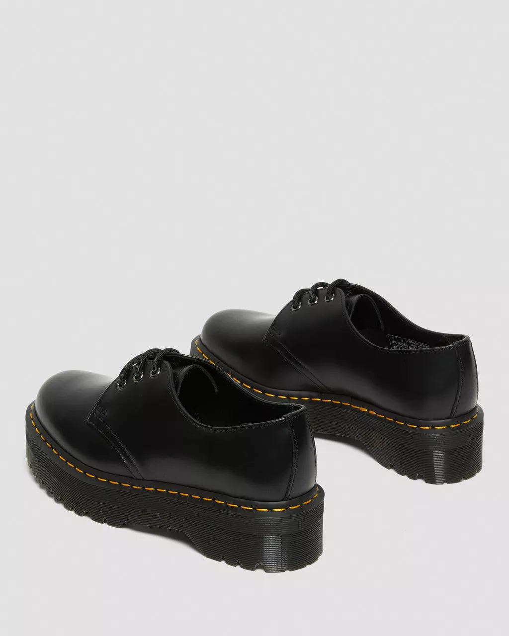 1461 Quad Smooth Leather Platform Shoes - Black Polished Smooth