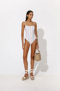Lauren Swimsuit - Pastel Palm Mint