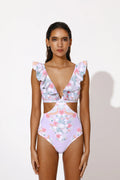 Delia Swimsuit - Pastel Palm