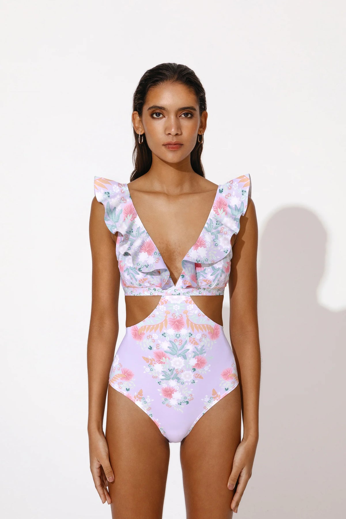 Delia Swimsuit - Pastel Palm