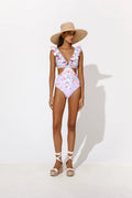 Delia Swimsuit - Pastel Palm