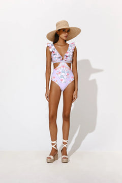 Delia Swimsuit - Pastel Palm