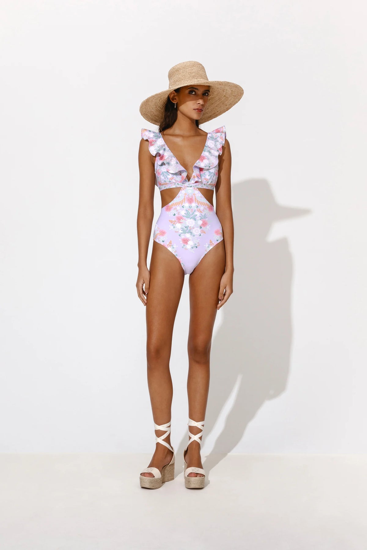 Delia Swimsuit - Pastel Palm