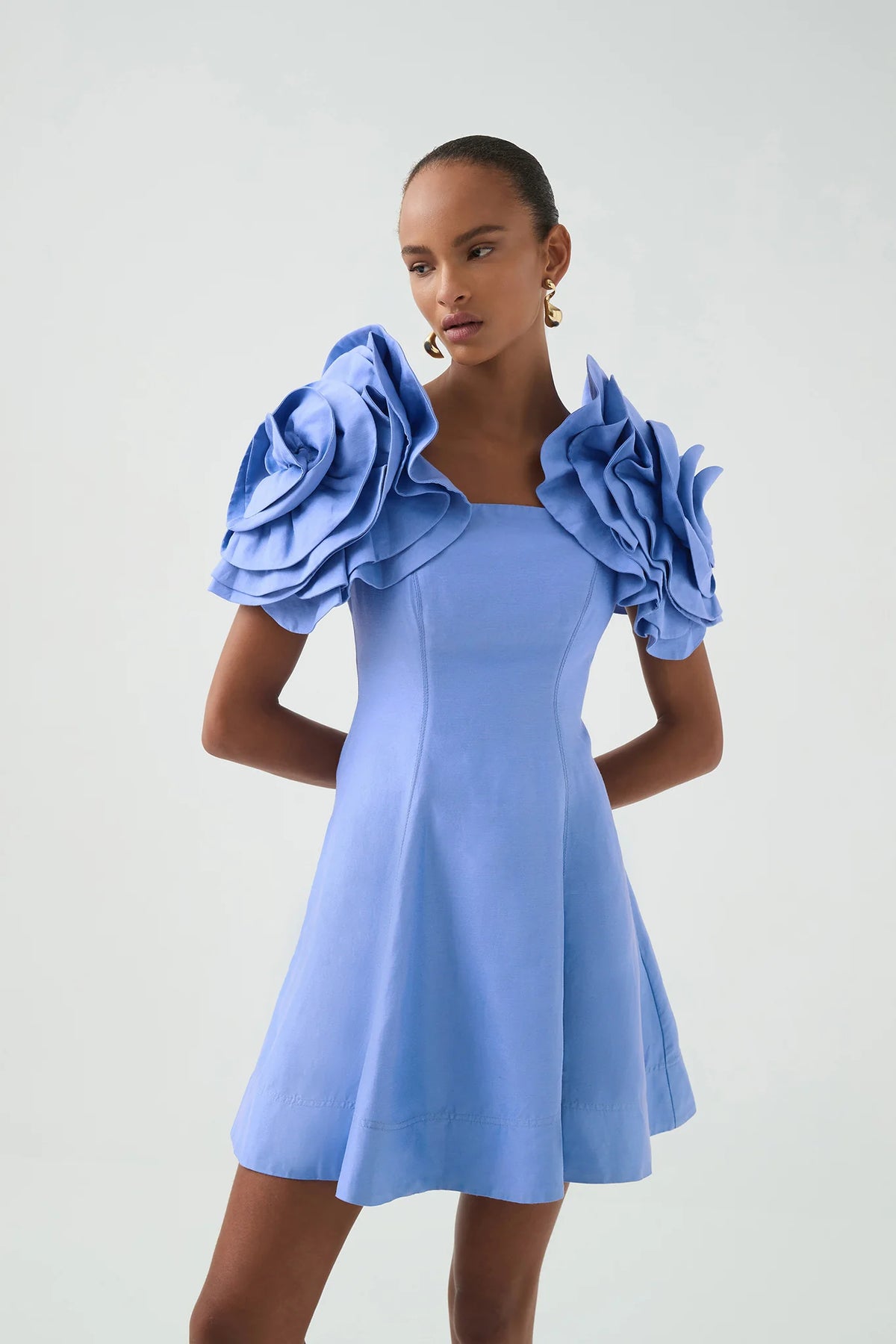 Twyla Mini Dress - Oyster Blue