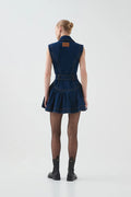 Aje Elena Belted Denim Mini Dress - Dark Classic Wash